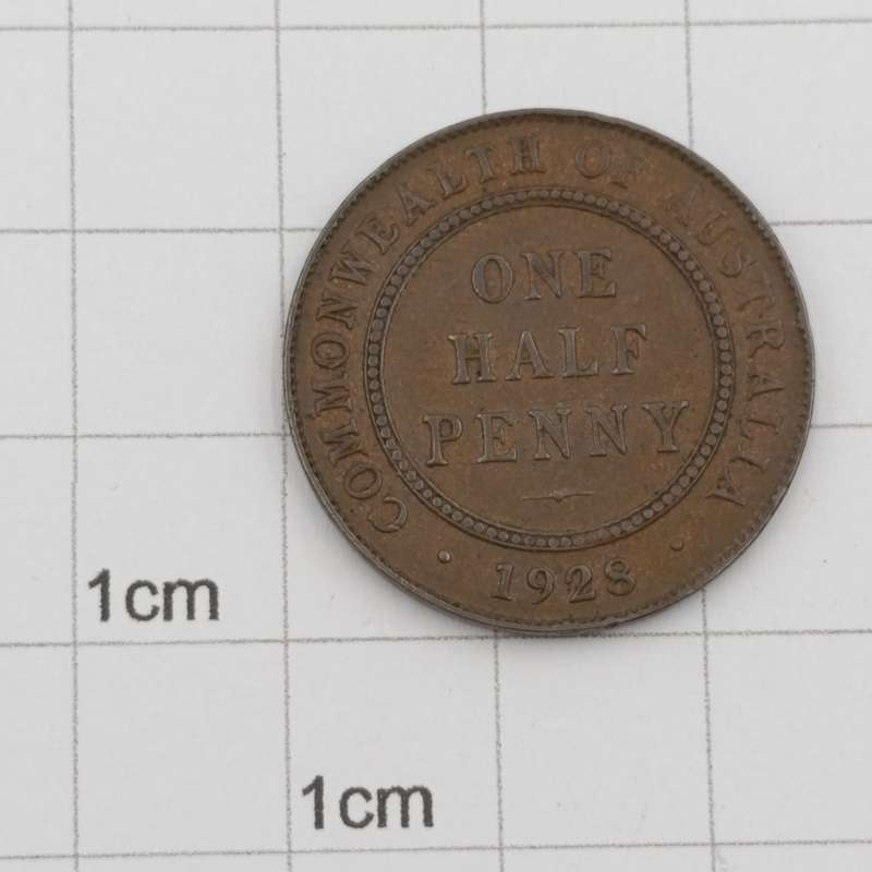 1928 Australia copper half penny